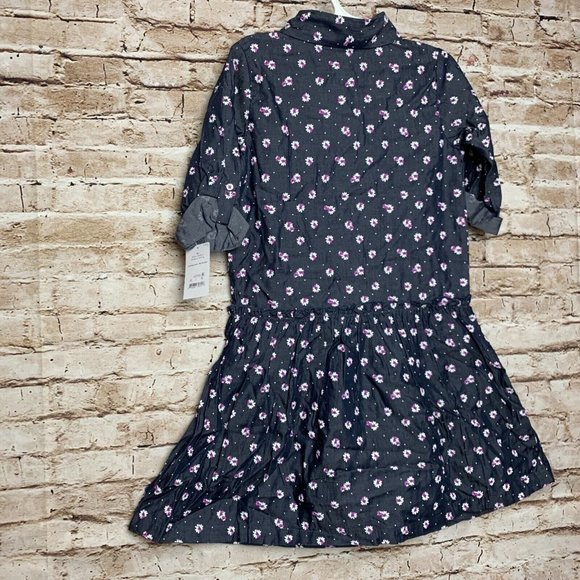 Carter's Just One You Size 6X Medium rolled Sleeve Dress Blue with flowers - Picture 5 of 7